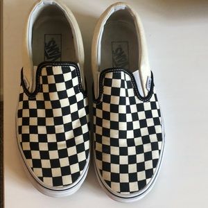 Vans checker slip ons